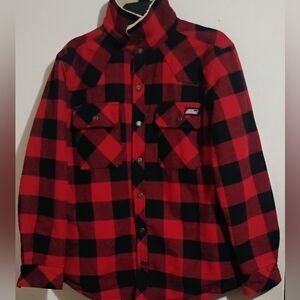 Dickies Men's Flannel Button Up Shacket Size S/p 34/36